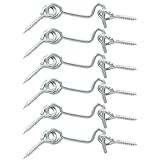 LifCratms 6Pcs Cabin Hook and Eye Latch, 1.5" Swivel Window Hook Gate Door Latch with Mounting Screws for Swivel Window Wood Gate Door
