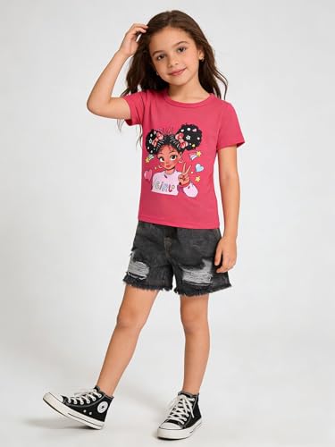 Image of Kids Toddler Girls Summer Clothes Leopard Butterfly Print T-Shirt + Belted Denim Jeans Shorts 3PCS Outfits