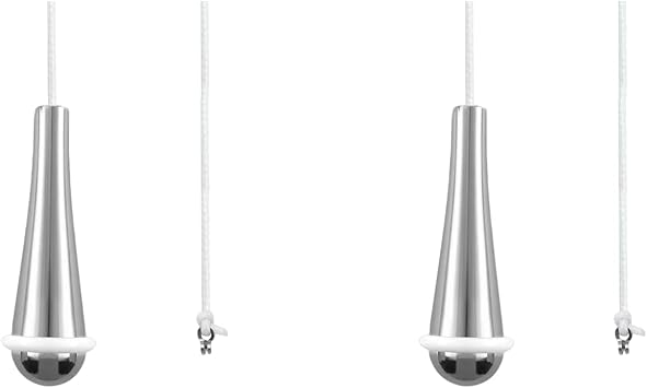 2-Pack 1.5M Bathroom Light Pull Cord - Waterproof Ceiling Switch Cord with Pendant for Bathroom Lights, Shower & Toilet, Replacement Pull Cord Switch for Home & Commercial Use Sliver