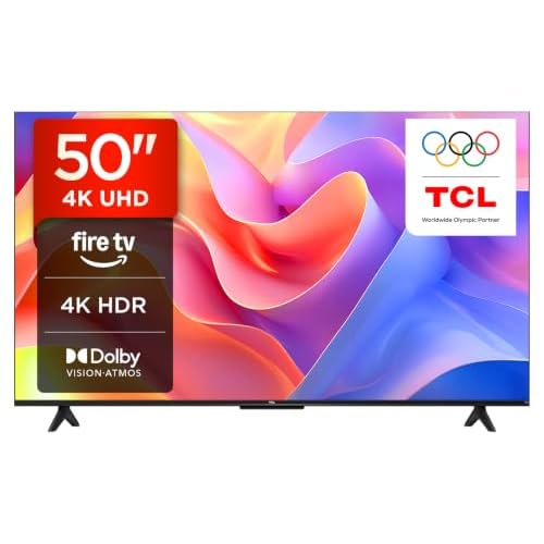 TCL 50PF650K 50-inch 4K Ultra HD, HDR TV, Smart LED Fire TV (Dolby Vision, Dolby Atmos, DTS, HDR 10, Alexa built-in, Airplay2, Miracast)