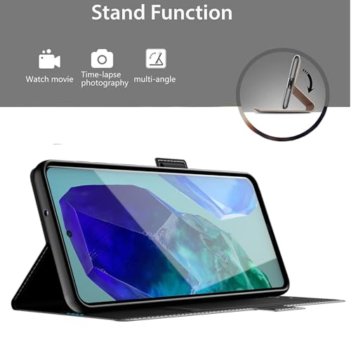 Image of Kapa Noble Slim Magnetic Leather Flip Case Cover for Samsung Galaxy M35 (5G) | Card Holder Stand Flip Wallet Case (Black)