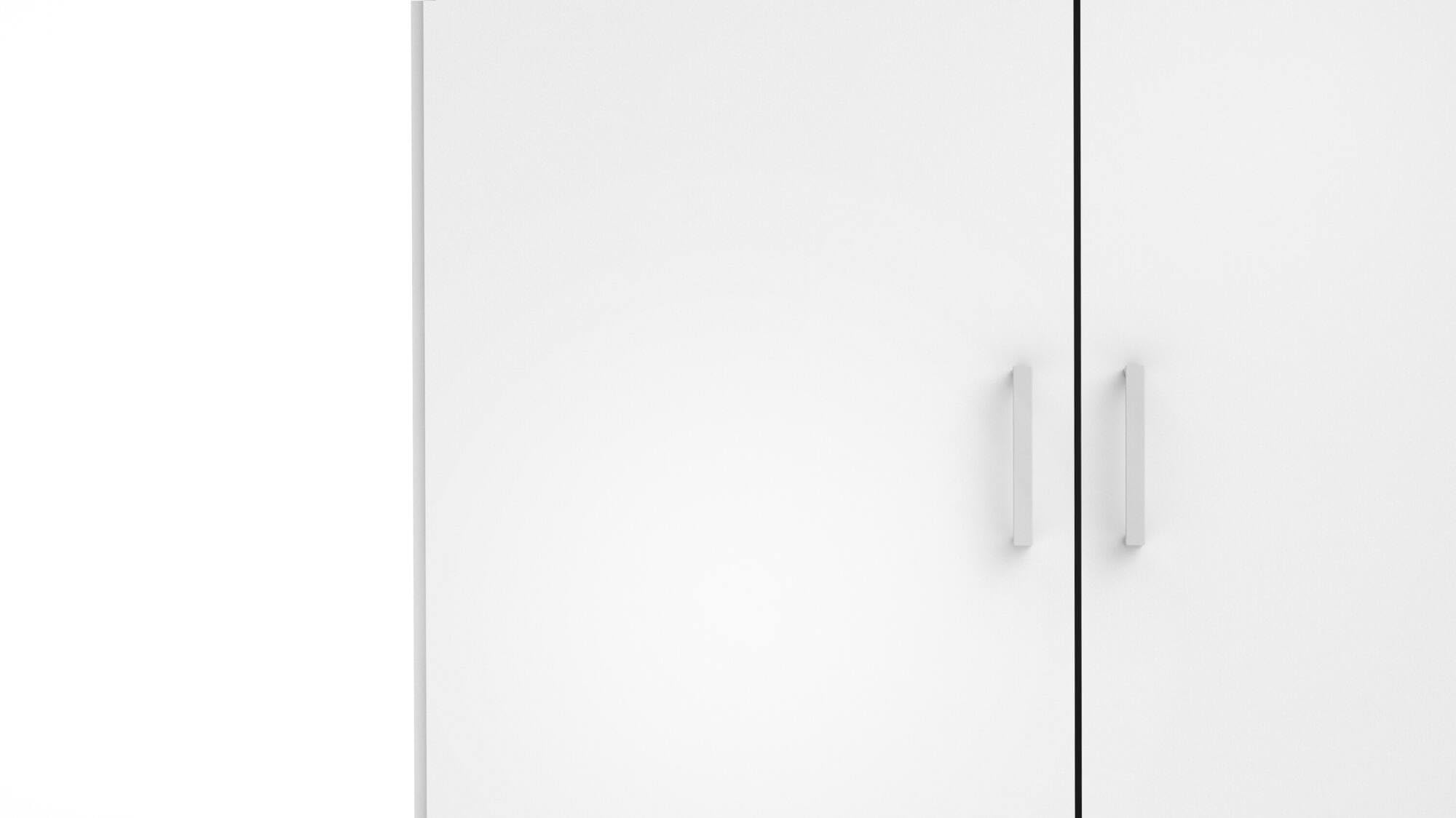 Dmora - Guardaroba 2 ante Paulette, Mobile camera da letto, Cabina armadio portabiti, Armadio appendiabiti, 77x49 h175 cm, Bianco