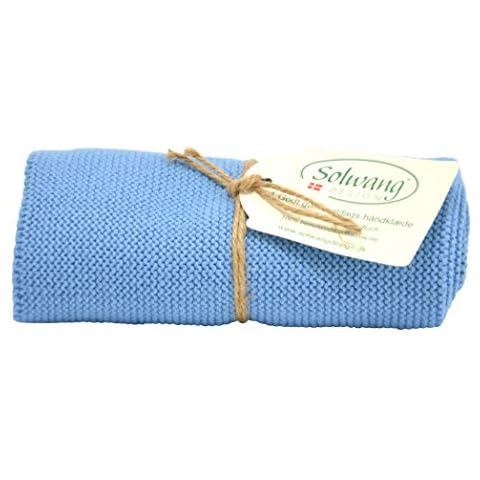 Solwang Danish Cotton in 100% Organic Cotton Kitchen Hand Towels Made in India (Organic Light Dusty Blue) Cover