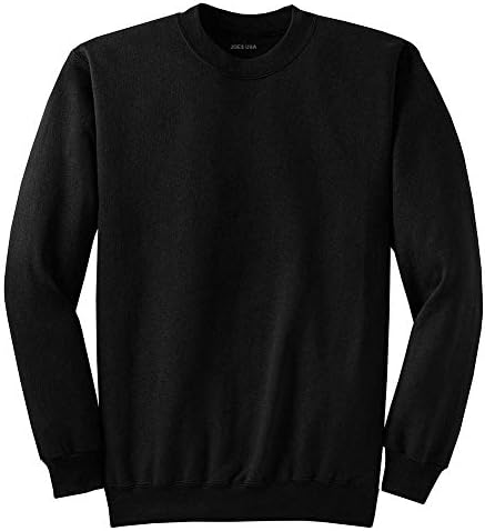 Joe's USA- Men's TALL Ultimate Crewneck Sweatshirt-Black-2XLT