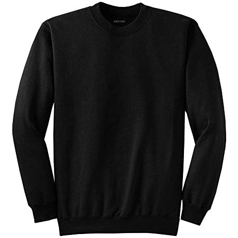 Joe's USA- Men's TALL Ultimate Crewneck Sweatshirt-Black-XLT Cover