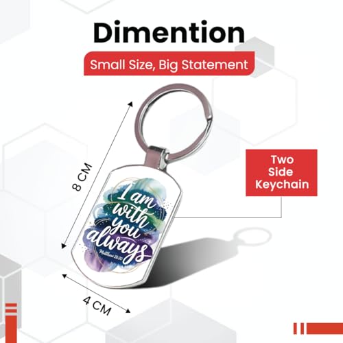 Image of Stylish Metal Keychains with Permanent Glossy Print - Inspirational Quotes & Spiritual Designs - Perfect Key chains for loved ones, Personal Use, Gifts & Return Gifts