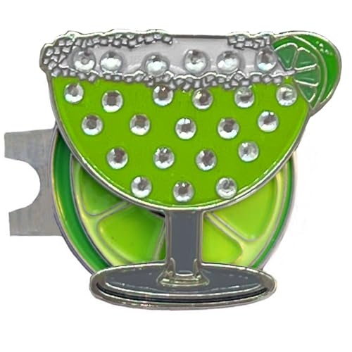 Giggle Golf Bling Golf Ball Marker with Lime Hat Clip – Margarita Sparkly Marker for Women Golfers – Fun Fiesta Golf Gift with Organza Bag & Bonus Hand Cream