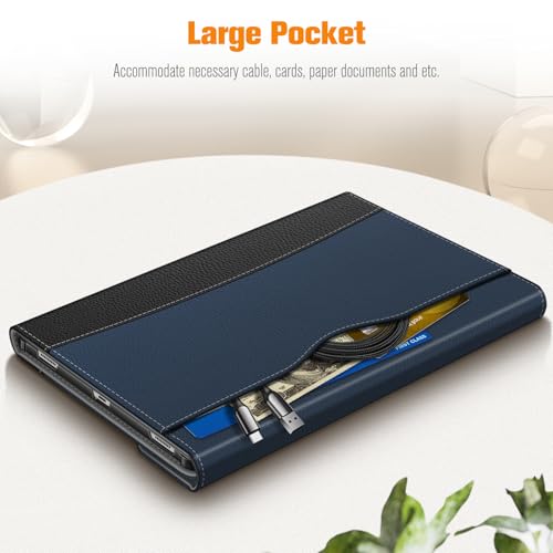 Fintie Case for Samsung Galaxy Tab S10 Plus 2024/ S9 FE Plus 5G 12.4 Inch 2023 with Built-in S Pen Holder, Multiple Angle Portfolio Business Cover with Pocket Auto Sleep/Wake, Navy by FINTIE - Image 4
