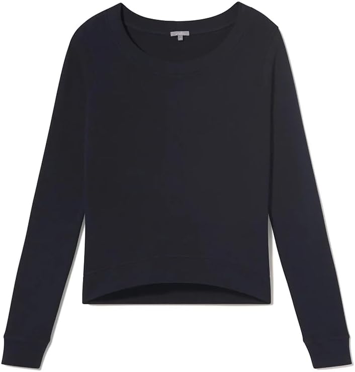PJ Harlow womens Rib Knit Long Sleeve Scoop Neck Sweatshirt With Banded Bottom