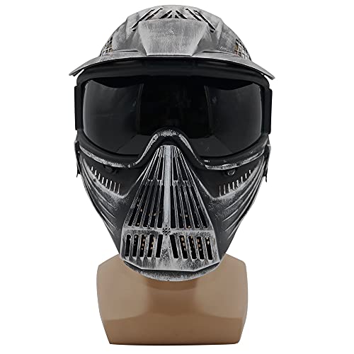 Tactical Paintball Mask Airsoft Masks, For Airsoft Bb Hunting, Cs Game Paintball Full Face Tactical Gear, Impact Resistant With Goggles, Motocross Skiing Outdoor Activities (Silver Gray/Gray Lens) #TOP6