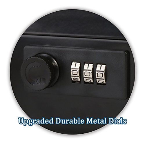 Jssmst Locking Large Metal Cash Box With Money Tray, Money Box With Combination Lock, Black #TOP1