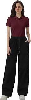 DIAZ Women Polo T-Shirt and Lower Set Cotton Co-Ord Set for Women | Polo Collar Half Sleeve T-Shirt with Track Pants | Cas... Price In India