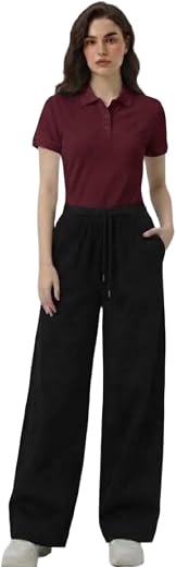 DIAZ Women Polo T-Shirt and Lower Set Cotton Co-Ord Set for Women | Polo Collar Half Sleeve T-Shirt with Track Pants | Cas...