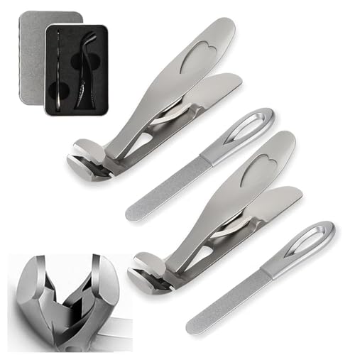 Cumuul ClipMaster Pro Ergonomic Angled Head Senior Toenail Clipper, Sherum HILIPERT, DOTMALLS, Yodaer Angled Thick German Nail Clipper (Silver*2-Set)