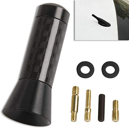 Axeco 1.4" Carbon Fiber Short Antenna Vehicle Car Truck Am/Fm Radio Aluminum Black Aerial Mast Universal Replacement #TOP19