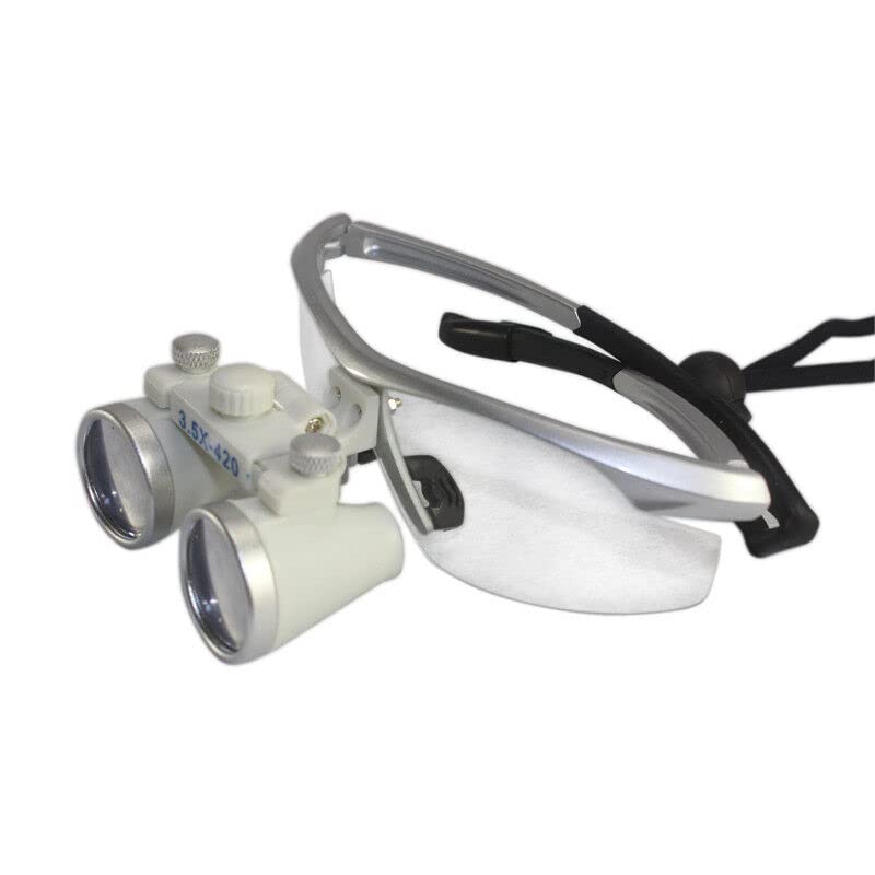 Dental Lupenbrille Kopflupe Brillenlupe 3.5x420mm LED Scheinwerfer Vergrößerungsglas + Headlight