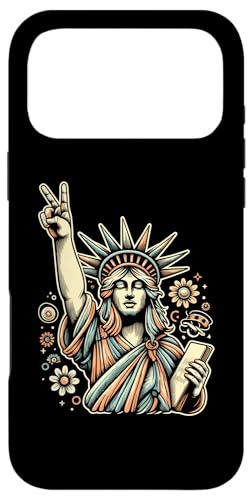 Hippie Statue of Liberty 4th of July Groovy Outfit Hippie �X�}�z�P�[�X iPhone 17 Pro Max �p