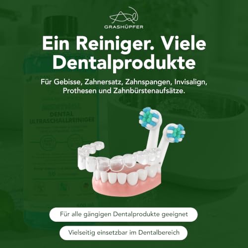 GRASHÜPFER® Dental Ultraschallreiniger 500 ml für Zahnschienen & Retainer – Ansicht 5