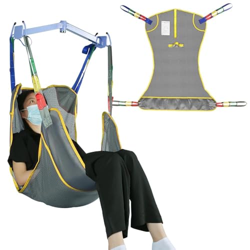 EHUCONHEEL Full Body Mesh Patient Lift Sling, Universal Transfer Sling for Electric/Ceiling Hoist, Breathable Quick-Dry Medical Lifting Aid for Elderly & Disabled, 500 lbs Capacity