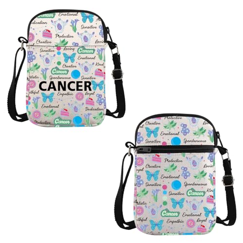 VAMSII Cancer Zodiac Inspired Gift Cancer Words Crossbody Bag Astrology Lover Travel Bag Zodiac Cancer Merch