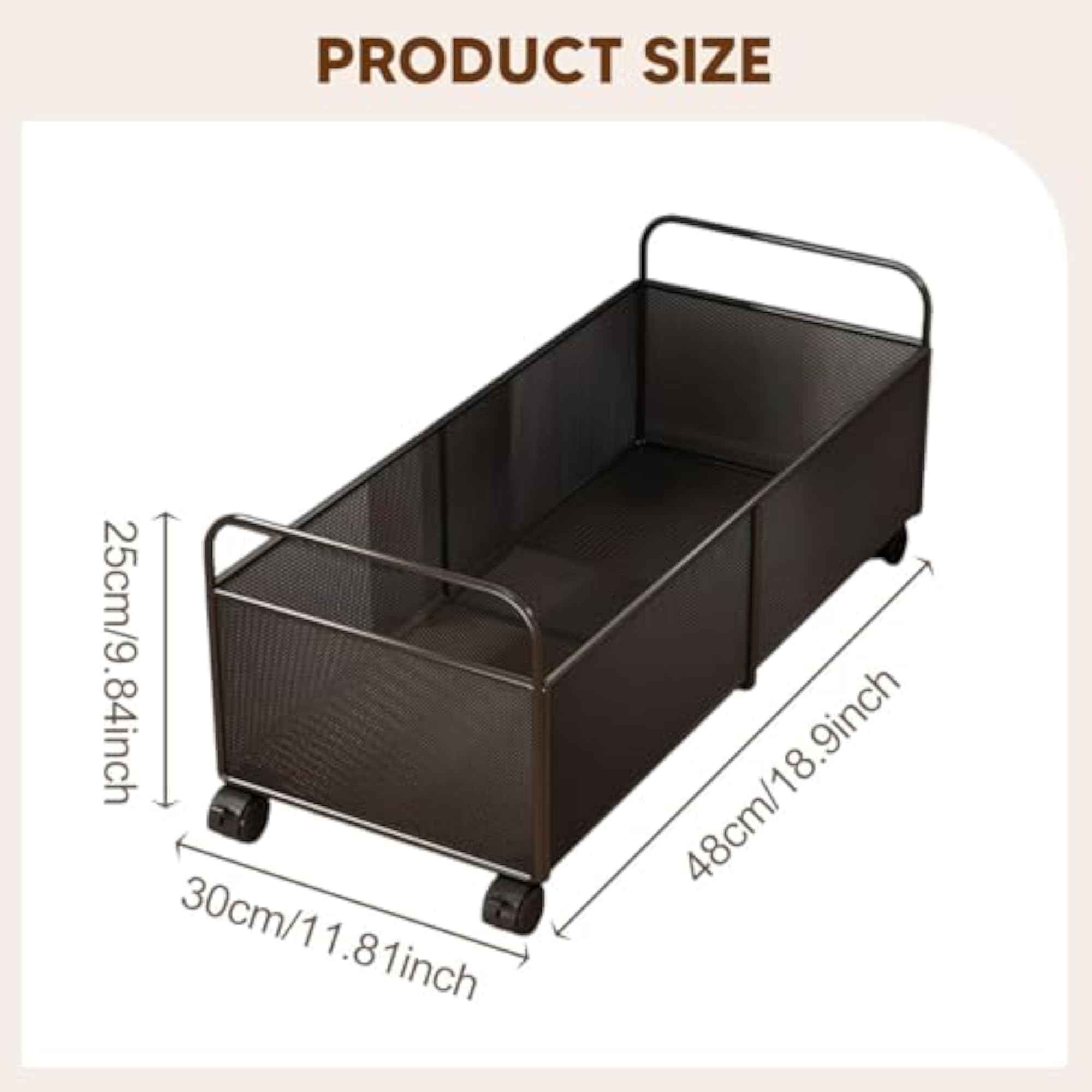 Mesh Rolling File Cart, Hanging File Organizer for Crafts & Office, Large