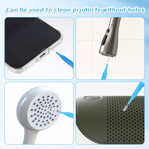 Image of 40 PCS Show Head Cleaner Picks for Small Hole, Anti-Clogging Shower Head Cleaning Brush Small Hole with Storage Boxes Nozzle Unclogger Tool for Household Bathroom (Blue)
