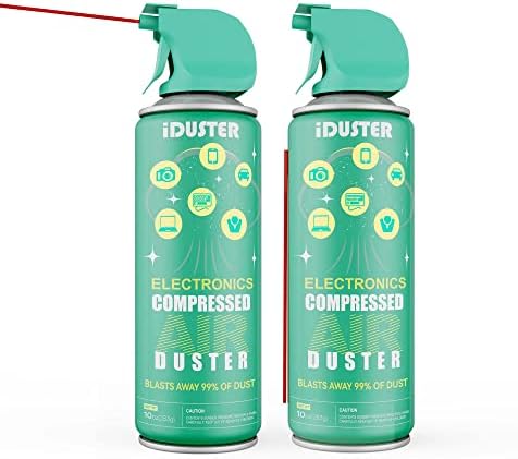 iDuster Compressed Air Duster, Disposable Keyboard Cleaner, 2-Pack
