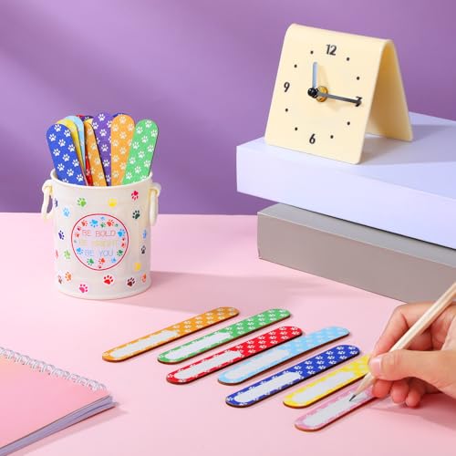 122 Pcs Paw Print Flip Name Sticks with Box Classroom Management Tool by Ireer - Used condition - Image 5