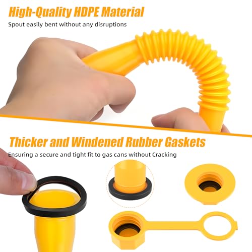 Gas Can Spout Replacement Kit, 4 Kit Gas Can Flexible Nozzle Replacement Suitable for Most 1/2/5/10 Gal Oil Cans