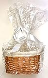 Make Your Own Hamper Kit, Oval High back Willow Basket which includes Bow & Cellophane Small Medium Or Large Gift Xmas (medium)
