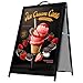 A-Frame Sidewalk Sign Board Curb Sign 24x36 inch Slide in Double Sided Display Foldable and Portable Comes with Carry Handle Weather Resistant Does Not Fall with Winds Color Black