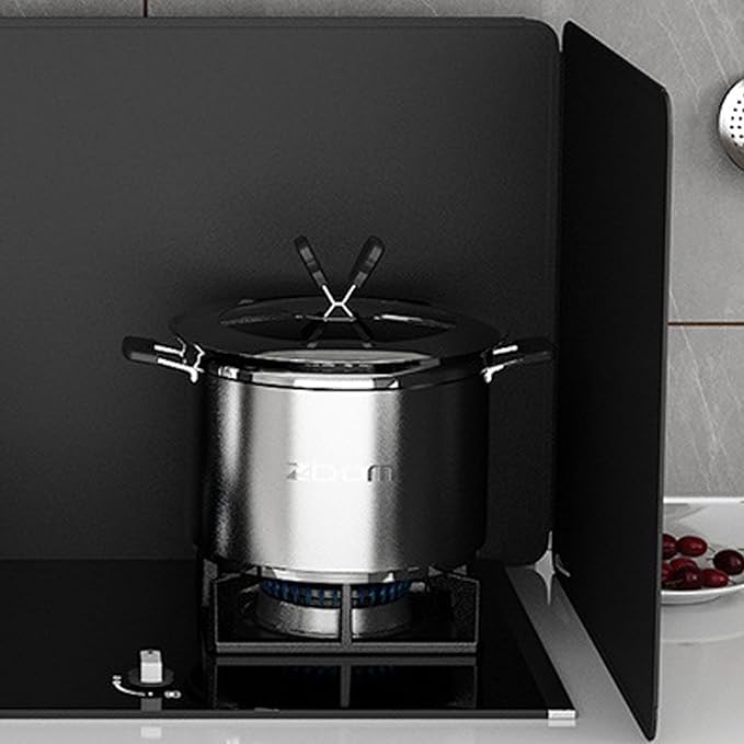 Protection contre les éclaboussures pour arrière de cuisine, 4 côtés, protection de cuisine pliable à quatre faces avec revêtement antiadhésif en tôle de métal galvanisé pour cuisine, four, poêle, mur