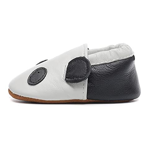 Baby Shoes Boys Girls Leather Walking Sneakers First Walking Shoes Infant Cartoon Slippers Crib Shoes 6 12 18 Months(PP21005-panda-15) Cover