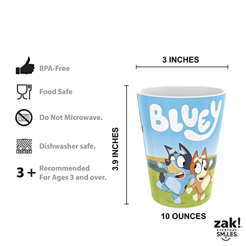 Zak Designs Bluey Kids Dinnerware Set Includes Plate, Bowl, Tumbler And Utensil Tableware, Made Of Durable Material And Perfect For Kids (5 Piece Set, Non-Bpa) #TOP5