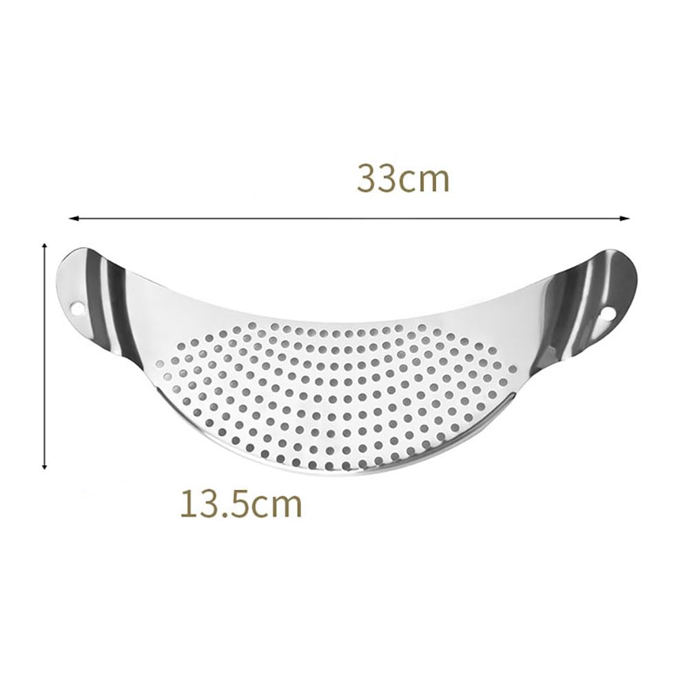 Half Moon Pan Strainer,Pot Drainer Stainless Steel Colander Kitchen Drainer for Spaghetti Noodles Grease Vegetable - Image 2