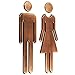 RJWKAZ 7.8" Premium Bathroom Sign Acrylic Adhesive Backed Men's and Women's Toilet Sign (Bronze)