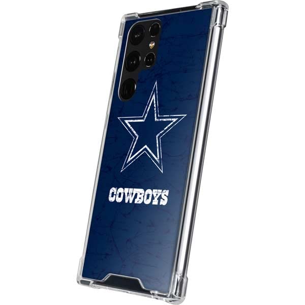 Skinit Clear Phone Case Compatible with Galaxy S22 Ultra - Officially Licensed NFL Dallas Cowboys Distressed Design