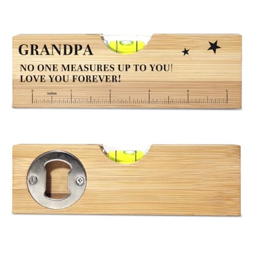 Fathers Day Birthday Gifts for Grandpa Dad from Daughter Son Wife | Wooden Spirit Level Valentines Christmas Thank You Gifts Ideas for Daddy New Dad Grandpa Papa