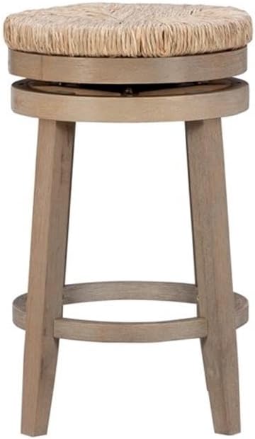 Powell Furniture Linon Maya 25" Wood Swivel Counter Stool in Natural Brown