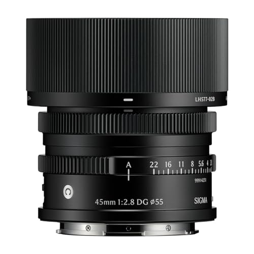 Sigma 45mm F2.8 DG Full-Frame Contemporary Lens with Manual Aperture Ring and Metal Bayonet Hood (Black, L Mount)
