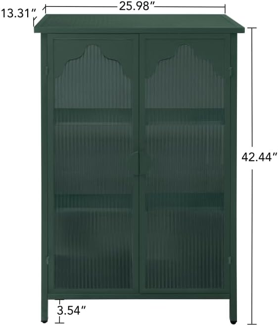 Green Cabinet - Green Buffet Cabinet with Large Storage Space and Adjustable Shelves, Versatile Green Shelf for Home & Kitchen