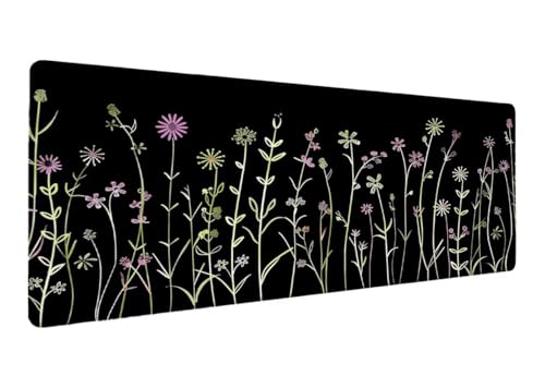 Alfombrilla de Ratón Gaming Negro, Alfombrilla Ratón XXL 900x300x3mm, Grande Planta Mouse Pad con Bordes Cosidos, Impermeable Base de Antideslizante Caucho Tapete Rato para Oficina Hogar Gaming N-4