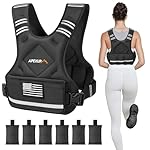 APEXUP Adjustable Weighted Vest, 4-10lb/12-18lb/20-32lb Vest with 6 Ironsand Weights and Large Pocket, Weight Vest for Men Women Strength Training, Running, Walking