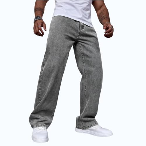 Image of Men Jeans || Baggy Fit Jean's for Man || Loose Fit High Rise Denim || Non Stretchable Casual Wear Jean,s || Dance Rap Rapping Style Pant for Men || Denim Cotton Jeans