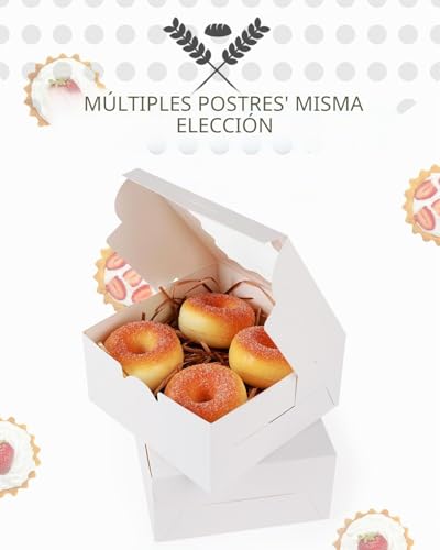 Miniatura 2 de Gcardist Cajas De Galletas Blancas Con Ventana 15 Piezas 15.2 X 15.2 X 7.6 Cm Caja De Panadería Caja De Pastelería Para Regalo De Boda, Cumpleaños Y Fiesta 6 X 6 X 3 Pulgadas