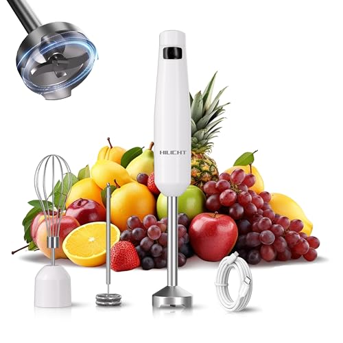 Cordless Immersion Hand Blender USB-C Rechargeable (White)