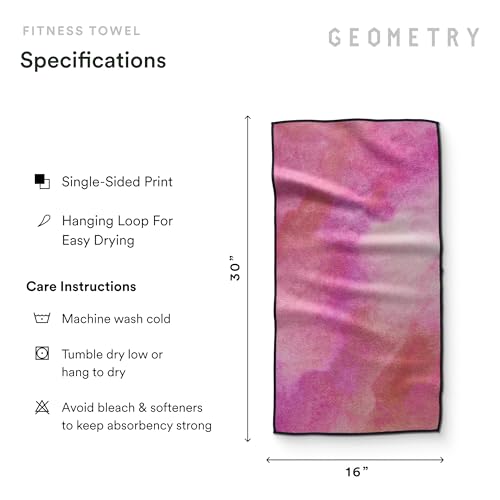 GEOMETRY Gym Towels for Working Out - Double Sided, Super Absorbent Microfiber Sweat Towel, Compact & Quick Dry - Premium Microfiber for Gym - Amanda, 16" x 30", 1 Piece — view 6
