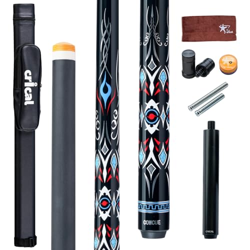 CRICAL Carbon Fiber Pool Cue COWCUE Series Low Deflection Pool Cue Professional Pool Stick for Adults 12.5mm Tip