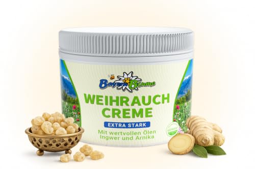 Weihrauchcreme extra stark mit Weihrauch Arnika Ingwer & wertvollen Ölen | Wohltuende Pflege für Körper & Sinne | Angenehmer Duft | Für trockene & empfindliche Haut geeignet | 200ml