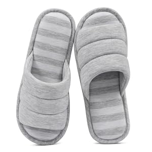 shevalues Open Toe House Slippers for Women Men Soft Cotton Indoor Shoes Memory Foam Slip On bedroom Slippers
